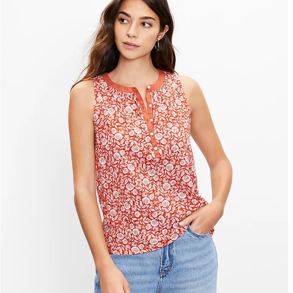 Loft palm Henley tank top, size small